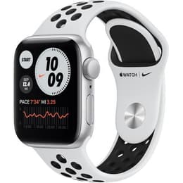 Apple Watch (Series SE) 2020 GPS 40 mm - Aluminium Argent - Bracelet sport Nike Blanc/Noir