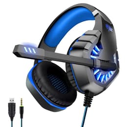 Casque réducteur de bruit gaming filaire avec micro Ovleng GT82 - Bleu/Noir