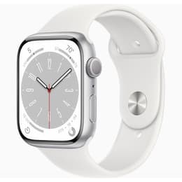 Apple Watch Series 9 (2023) GPS + Cellular 45 mm - Aluminium Argent - Bracelet sport Blanc