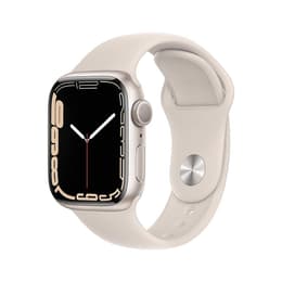 Apple Watch (Series 7) 2021 GPS 41 mm - Aluminium Beige - Bracelet sport Lumière stellaire