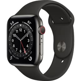 Apple Watch (Series 6) 2020 GPS + Cellular 40 mm - Acier inoxydable Noir - Bracelet sport Noir