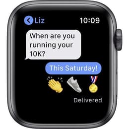 Apple Watch Series 6 (2020) GPS + Cellular 40 mm - Acier inoxydable Graphite - Bracelet sport Noir