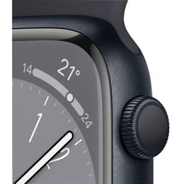 Apple Watch (Series 8) 2022 GPS 45 mm - Aluminium Minuit - Bracelet sport Noir