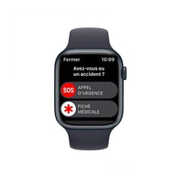 Apple Watch (Series 8) 2022 GPS 45 mm - Aluminium Minuit - Bracelet sport Noir