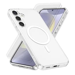 Coque Galaxy S24 Plus et 2 écrans de protection - Silicone - Transparent