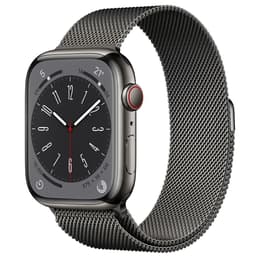 Apple Watch (Series 8) 2022 GPS 41 mm - Acier inoxydable Gris - Bracelet milanais Gris