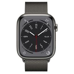 Apple Watch (Series 8) 2022 GPS 41 mm - Acier inoxydable Gris - Bracelet milanais Gris