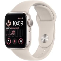 Apple Watch (Series SE) 2022 GPS + Cellular 40 mm - Aluminium Lumière stellaire - Bracelet sport Lumière stellaire