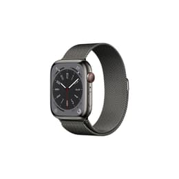 Apple Watch (Series 8) 2022 GPS + Cellular 45 mm - Acier inoxydable Gris sidéral - Boucle sport Gris