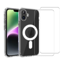 Coque iPhone 16 et 2 écrans de protection - TPU - Transparent