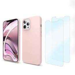 Coque iPhone 13 Pro et 2 écrans de protection - Silicone - Rose