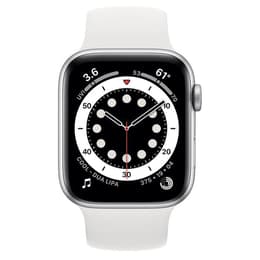 Apple Watch Series 6 (2020) GPS 44 mm - Aluminium Argent - Bracelet sport Blanc