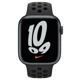 Apple Watch (Series 7) 2021 GPS + Cellular 45 mm - Aluminium Minuit - Bracelet sport Nike Noir
