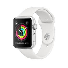 Apple Watch Series 3 (2017) GPS + Cellular 38 mm - Aluminium Argent - Bracelet sport Blanc