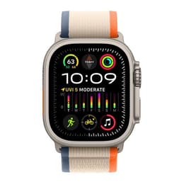 Apple Watch Ultra 2 (2023) GPS + Cellular 49 mm - Titane Titane naturel - Boucle Trail Orange