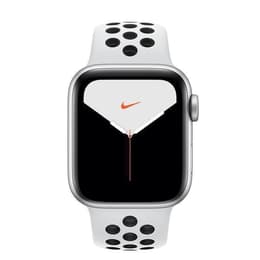 Apple Watch (Series 4) 2018 GPS 44 mm - Aluminium Argent - Sport Nike Blanc/Noir