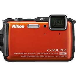 Compact Coolpix AW110 - Orange/Noir + Nikon Nikkor Wide Optical Zoom 28-140 mm f/3.9-4.8 f/3.9-4.8