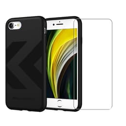 Coque Back Market iPhone 7/8/SE 2020/2022 et écran de protection - Plastique recyclé - Noir (Chevron)