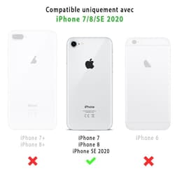 Coque Back Market iPhone 7/8/SE 2020/2022 et écran de protection - Plastique recyclé - Noir (Chevron)