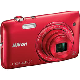 Compact Coolpix S3500 - Rouge + Nikon Nikkor 7X Wide Optical Zoom ED VR 26–182mm f/3.4–6.4 f/3.4–6.4