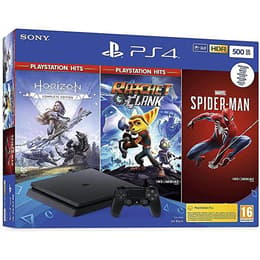 PlayStation 4 Slim 500Go - Noir + Marvel’s Spider-Man + Horizon Zero Dawn + Ratchet & Clank