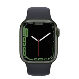 Apple Watch (Series 7) 2021 GPS 41 mm - Aluminium Vert - Bracelet sport Noir