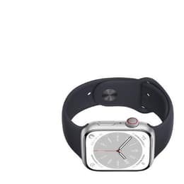 Apple Watch (Series 8) 2022 GPS + Cellular 45 mm - Aluminium Argent - Bracelet sport Noir