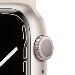 Apple Watch Series 7 (2021) GPS 41 mm - Aluminium Lumière stellaire - Bracelet sport Blanc