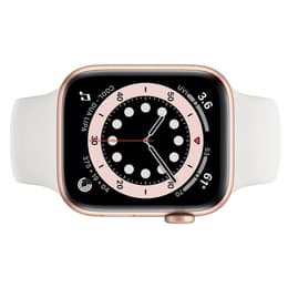 Apple Watch (Series 4) 2018 GPS 44 mm - Aluminium Or - Bracelet sport Blanc
