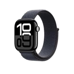 Apple Watch Series 10 (2024) GPS + Cellular 46 mm - Aluminium Noir de jais - Boucle sport Bleu