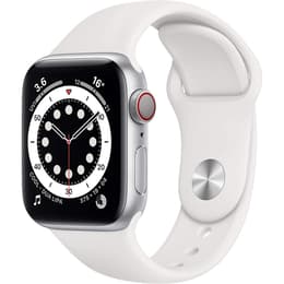 Apple Watch (Series 6) 2020 GPS + Cellular 40 mm - Aluminium Argent - Bracelet sport Blanc