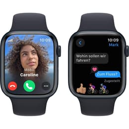 Apple Watch (Series 8) 2023 GPS + Cellular 45 mm - Aluminium Minuit - Bracelet sport Noir