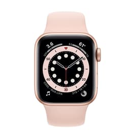 Apple Watch (Series 6) 2020 GPS + Cellular 44 mm - Acier inoxydable Or - Bracelet sport Rose