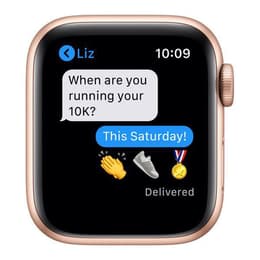 Apple Watch (Series 6) 2020 GPS + Cellular 44 mm - Acier inoxydable Or - Bracelet sport Rose