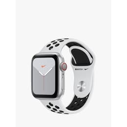 Apple Watch (Series 5) 2019 GPS 40 mm - Aluminium Argent - Bracelet sport Nike Platine pur/Noir
