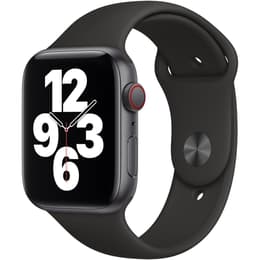 Apple Watch (Series 4) 2018 GPS + Cellular 44 mm - Acier inoxydable Gris - Bracelet sport Noir