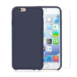 Coque iPhone 6 Plus/6S Plus et 2 écrans de protection - Silicone - Bleu