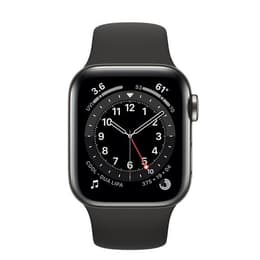 Apple Watch (Series 6) 2020 GPS + Cellular 40 mm - Acier inoxydable Graphite - Bracelet sport Noir