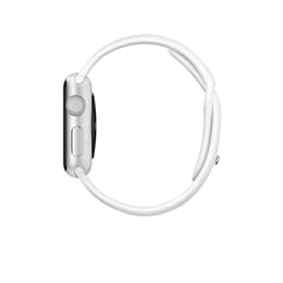 Apple Watch (Series 1) 2016 GPS 38 mm - Aluminium Argent - Bracelet sport Blanc Antique