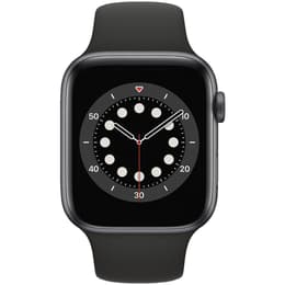 Apple Watch (Series 6) 2020 GPS + Cellular 44 mm - Titane Gris sidéral - Boucle sport Noir