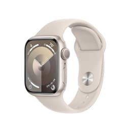 Apple Watch Series 9 (2023) GPS 41 mm - Aluminium Argent - Bracelet sport Lumière stellaire