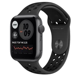 Apple Watch (Series 6) 2020 GPS 44 mm - Aluminium Argent - Bracelet sport Nike Noir