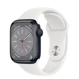 Apple Watch Series 8 (2022) GPS + Cellular 45 mm - Aluminium Minuit - Bracelet sport Blanc