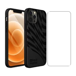 Coque Back Market iPhone 12 / iPhone 12 Pro et écran de protection - 100% biodégradable - Noir Motif Vague