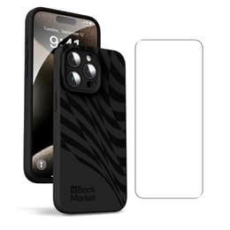 Coque Back Market iPhone 16 Pro Max et écran de protection - 100% biodégradable - Noir Motif Vague