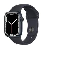 Apple Watch (Series 7) 2021 GPS 45 mm - Aluminium Bleu - Bracelet sport Noir