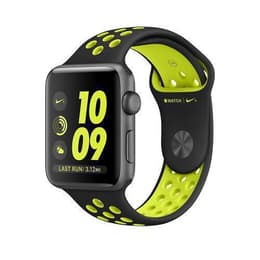 Apple Watch (Series 2) 2016 GPS 38 mm - Aluminium Gris sidéral - Sport Nike Noir/Volt