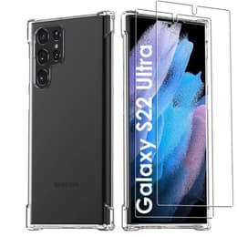 Coque Galaxy S22 Ultra 5G et 2 écrans de protection - Silicone - Transparent