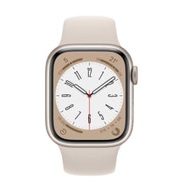 Apple Watch Series 8 (2022) GPS + Cellular 41 mm - Aluminium Lumière stellaire - Bracelet sport Lumière stellaire