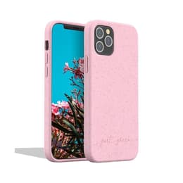 Coque iPhone 12/12 Pro - Matière naturelle - rose